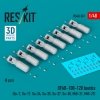 RESKIT RS48-0567 OFAB-100-120 bombs (8 pcs) (Su-7, Su-17, Su-24, Su-25, Su-27, Su-30, MiG-21, MiG-27) (3D Printed) (1/48)